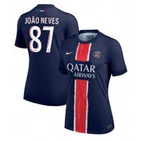 Paris Saint-Germain Joao Neves #87 Hjemmedrakt Dame 2024-25 Kortermet